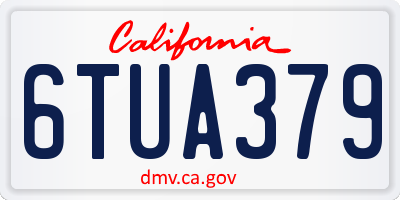 CA license plate 6TUA379