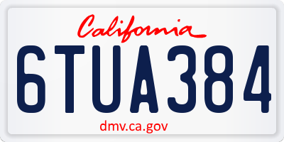 CA license plate 6TUA384