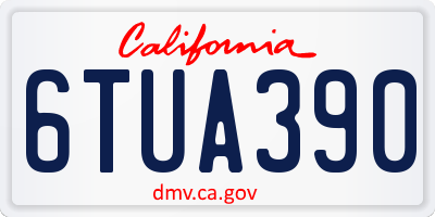 CA license plate 6TUA390