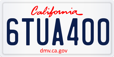 CA license plate 6TUA400