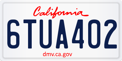 CA license plate 6TUA402