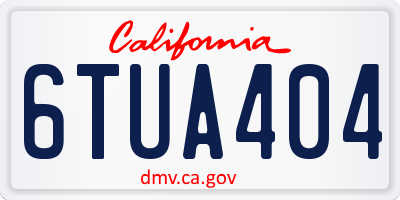 CA license plate 6TUA404
