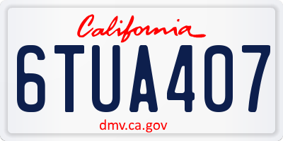 CA license plate 6TUA407