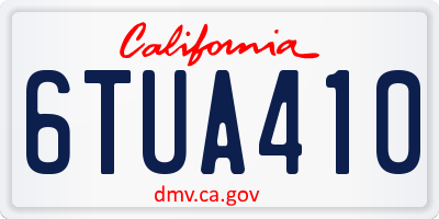 CA license plate 6TUA410
