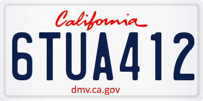CA license plate 6TUA412