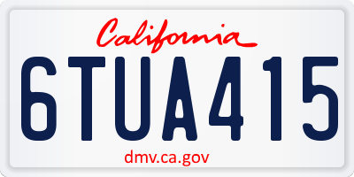 CA license plate 6TUA415
