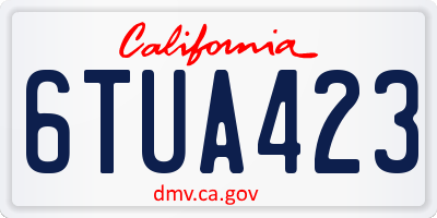 CA license plate 6TUA423