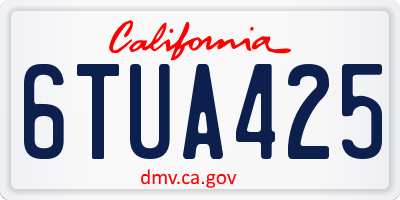 CA license plate 6TUA425