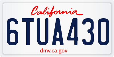 CA license plate 6TUA430