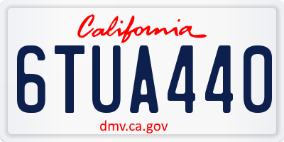 CA license plate 6TUA440