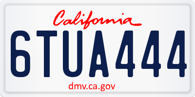 CA license plate 6TUA444