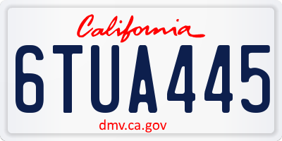 CA license plate 6TUA445