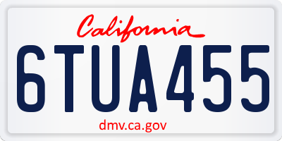 CA license plate 6TUA455