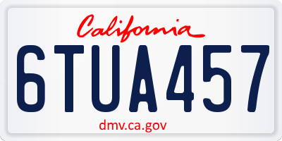 CA license plate 6TUA457