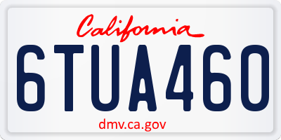 CA license plate 6TUA460