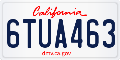 CA license plate 6TUA463