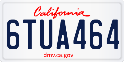 CA license plate 6TUA464