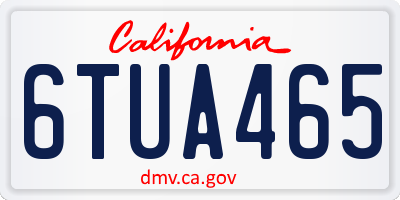 CA license plate 6TUA465