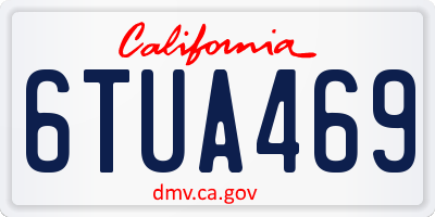 CA license plate 6TUA469