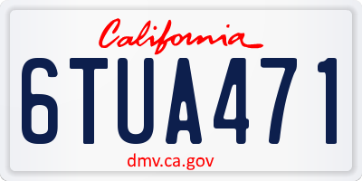 CA license plate 6TUA471