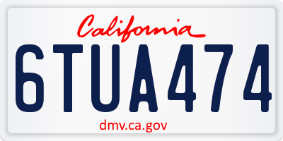 CA license plate 6TUA474