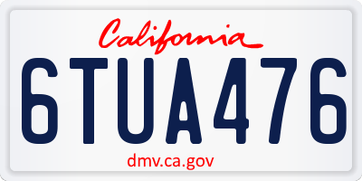 CA license plate 6TUA476