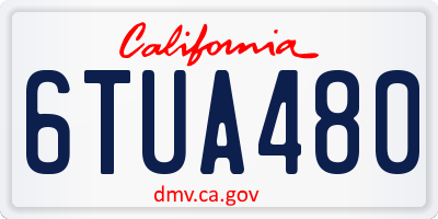 CA license plate 6TUA480