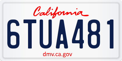 CA license plate 6TUA481