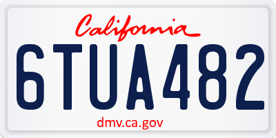 CA license plate 6TUA482