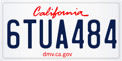 CA license plate 6TUA484