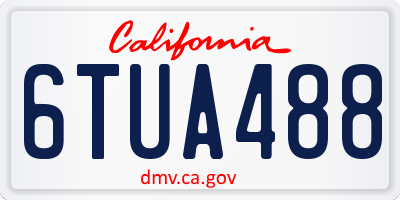 CA license plate 6TUA488