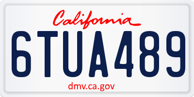 CA license plate 6TUA489