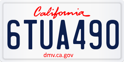 CA license plate 6TUA490
