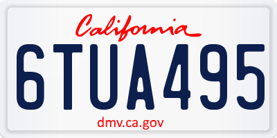CA license plate 6TUA495