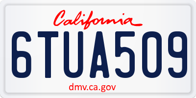 CA license plate 6TUA509