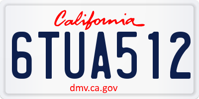 CA license plate 6TUA512
