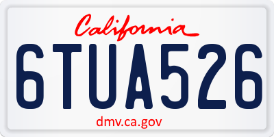 CA license plate 6TUA526