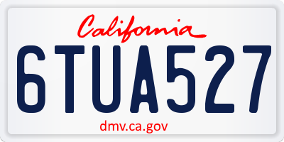 CA license plate 6TUA527