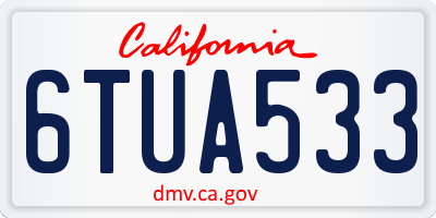 CA license plate 6TUA533