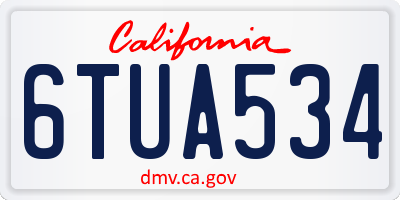 CA license plate 6TUA534