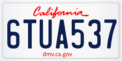 CA license plate 6TUA537