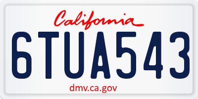 CA license plate 6TUA543