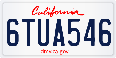CA license plate 6TUA546