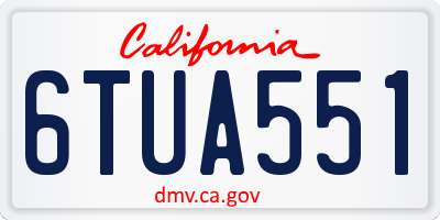 CA license plate 6TUA551