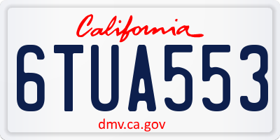 CA license plate 6TUA553