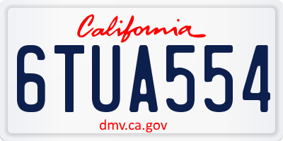 CA license plate 6TUA554