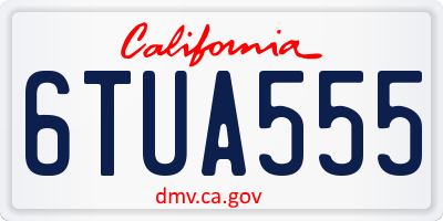 CA license plate 6TUA555
