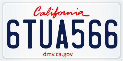 CA license plate 6TUA566