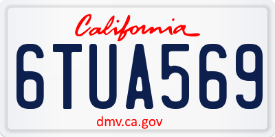 CA license plate 6TUA569