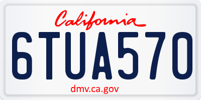 CA license plate 6TUA570